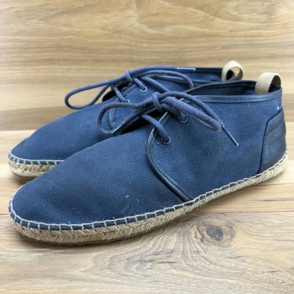UGG Neumel Chukka Espadrille Mens 11 Navy Blue Canvas Boots